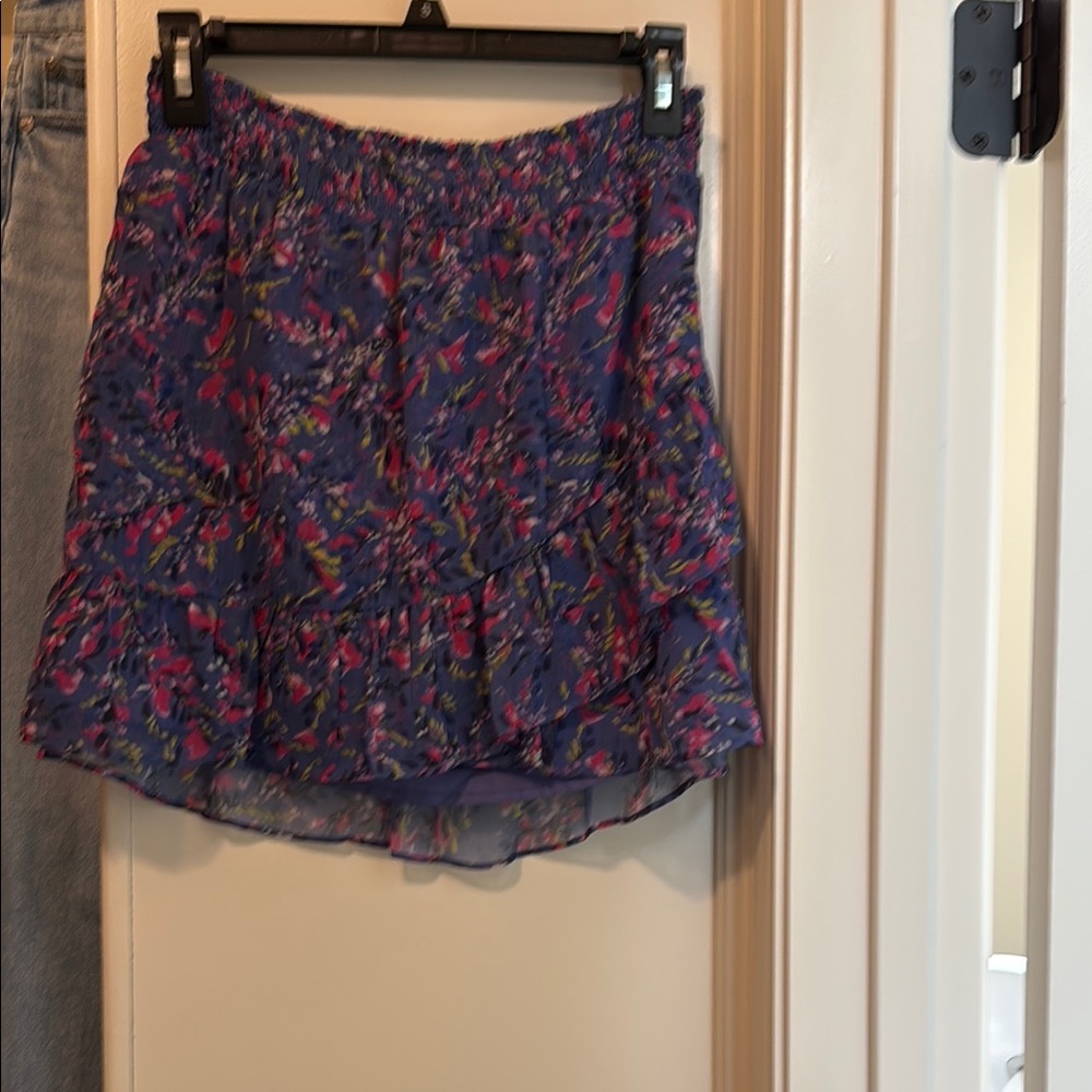 French Connection Blue Red Bubble Mini Skirt